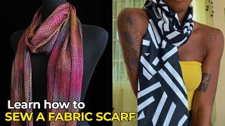 DIY FABRIC SCARF (Easy & Beginner-Friendly Sewing Tutorial For Scarf) | @sewquaint