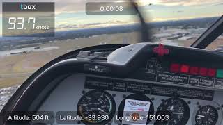 Pilot’s POV of landing on 29R at YSBK with Tbox technologies overlays.