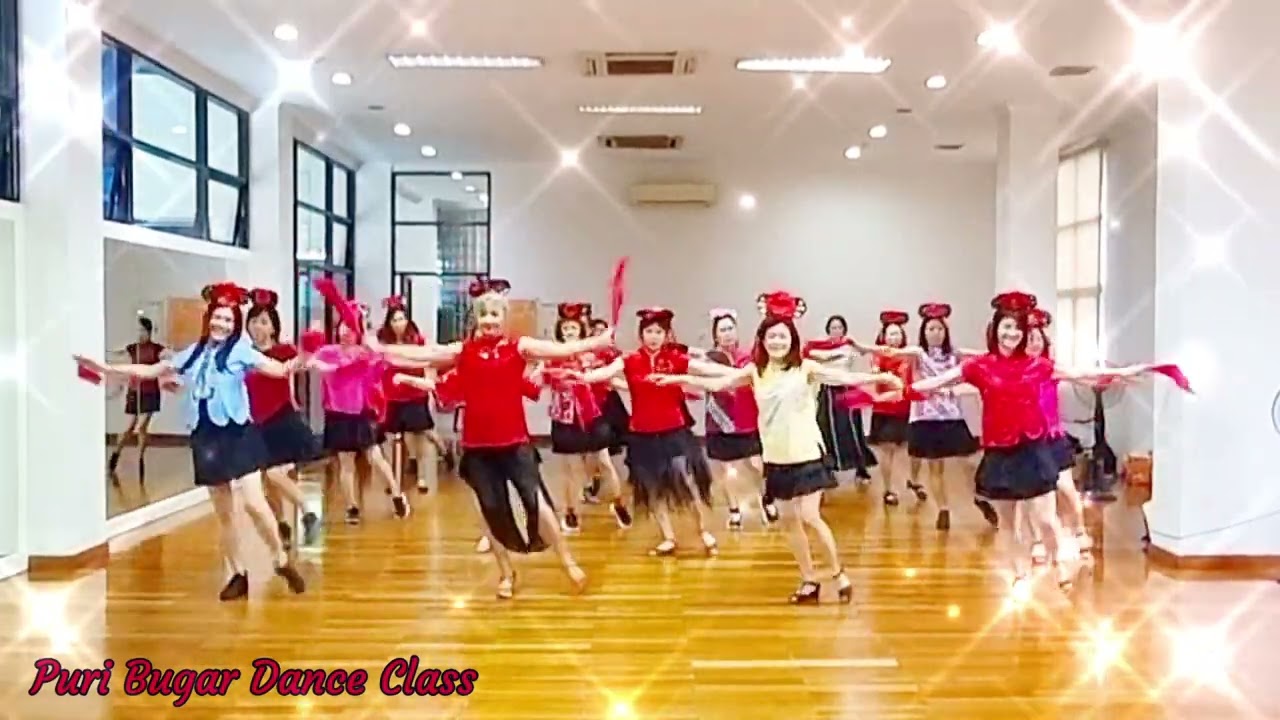 GONGXI HAO YUN LAl恭喜好运来 Line Dance||Demo  by Tayuka Karamoy & Puri Bugar Dance Class
