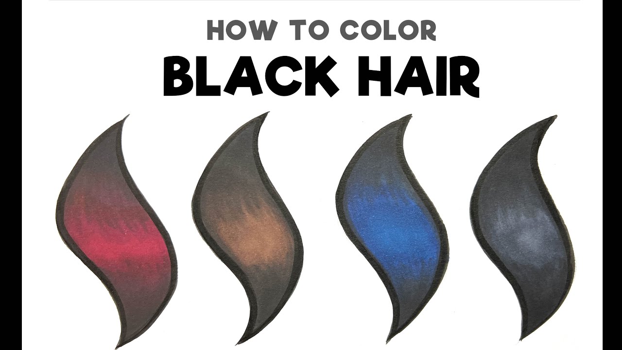 How to Color Black Hair with Copic Markers | Cadillac Cartoonz