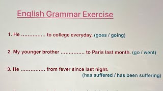 English Grammar Exercise - Verbs | helping verbs