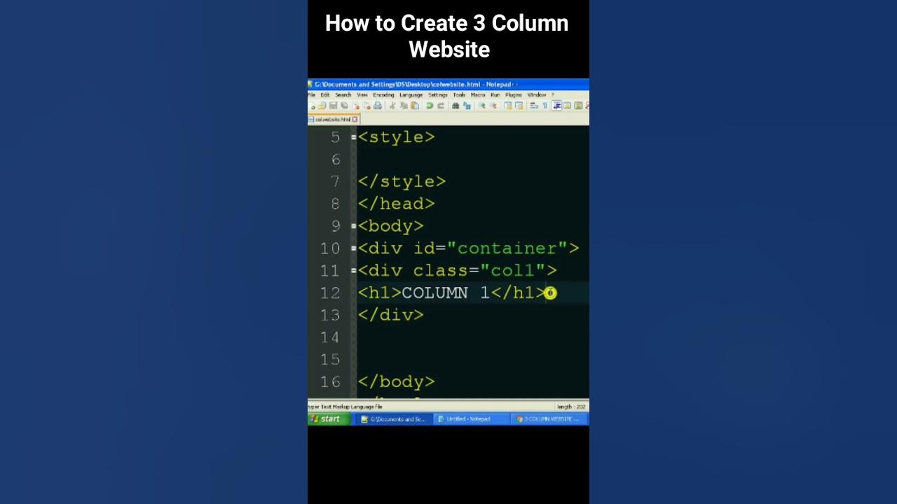 How to Create 3 Column Website in HTML & CSS Only - YouTube