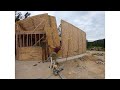 Finished the Bedroom walls. DIY post and beam SIPs home Build #54