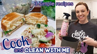COOK AND CLEAN WITH ME | 3 EASY RECIPES | KITCHEN CLEANING MOTIVATION