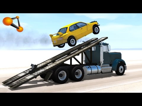   Beamng Drive Chained Cars Against Bollard -  10