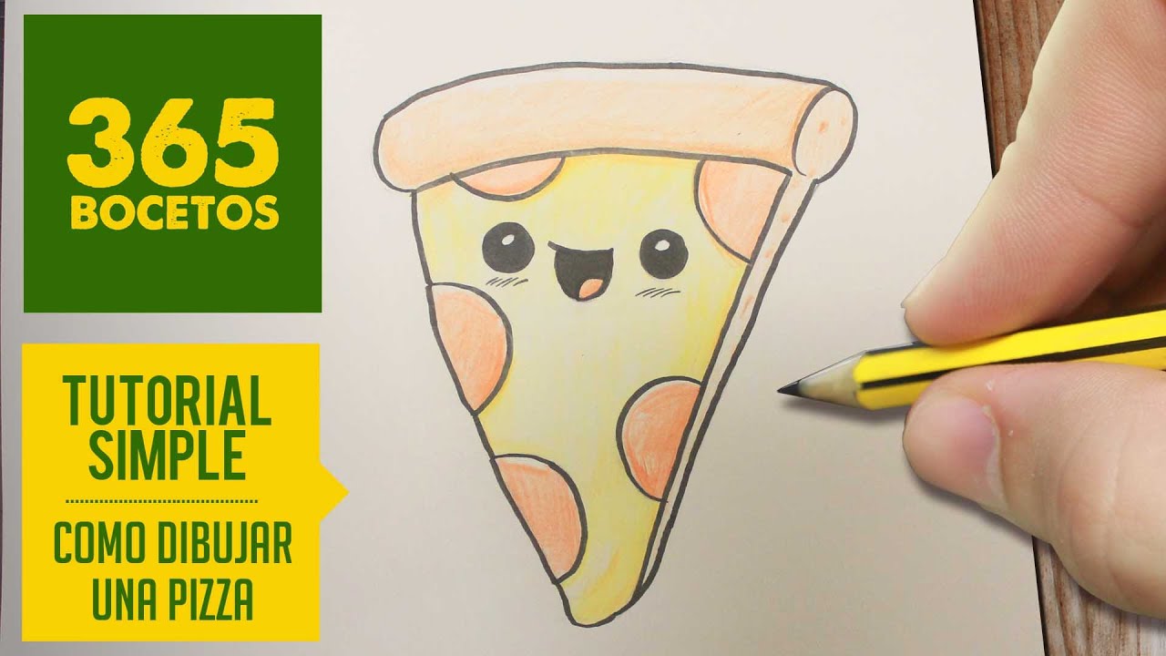 COMO DIBUJAR UNA PIZZA KAWAII PASO A PASO - Dibujos kawaii faciles - How to  draw a pizza - YouTube