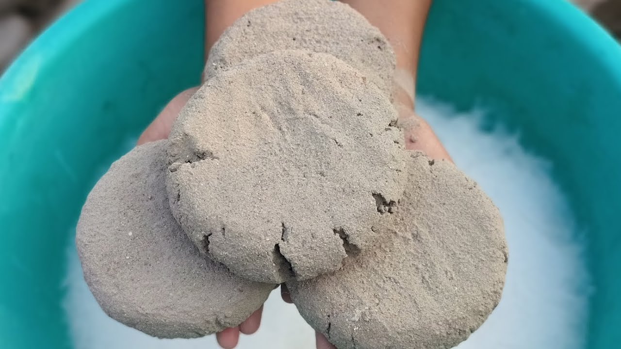ASMR Very Soft Dusty Pure sand Cement round ⚪Slabs Crumble In foam ...