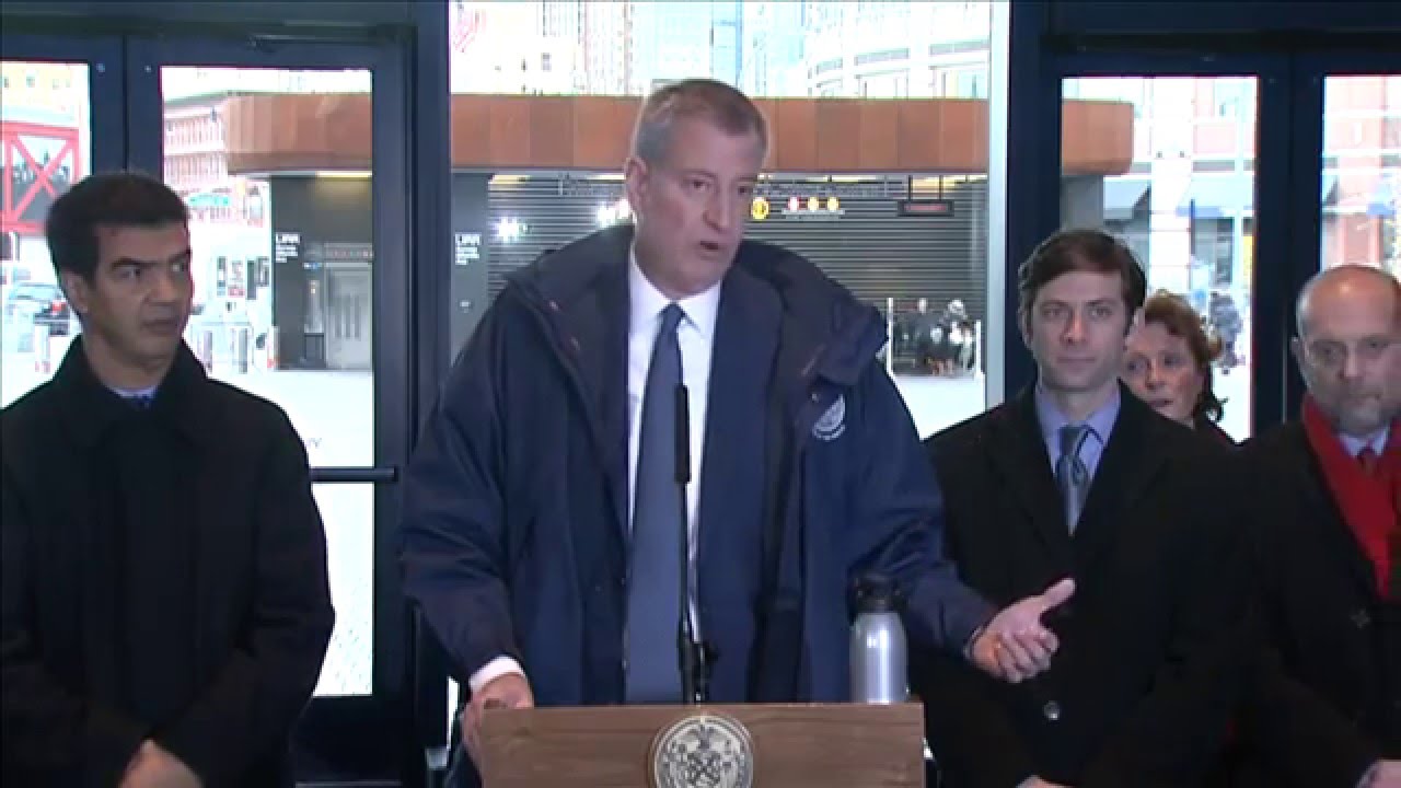 Mayor de Blasio Holds Press Conference on Commuter Benefits mayor de blasio children