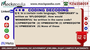 Q9- In a certain code language, 