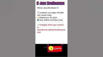 Java Developer Job in Las Vegas, NV Sept 19, 2025