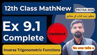 Class 12 Math New Book 2026 | Exercise 9.1 Complete | Inverse Trigonometric Functions |