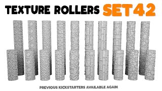 Texture Rollers Set 42 - STL files for 3D Printing
