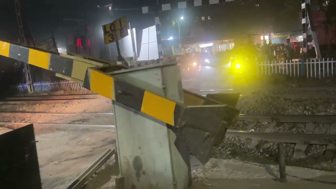 Level crossing gate broken by 