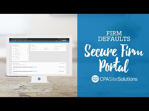 CPA Site Solutions Portal - Firm Defaults