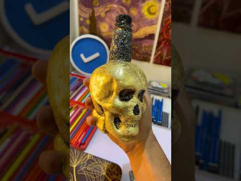 عملت جمجمه نسخه من الحقيقه وغطيتها بورق الدهب رسم فن Shorts 