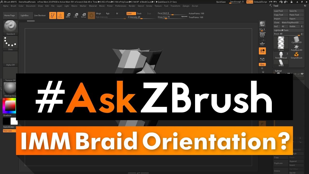 3d animation internships #AskZBrush: “When creating an IMM Braid Brush the Braids are not following the stroke?”