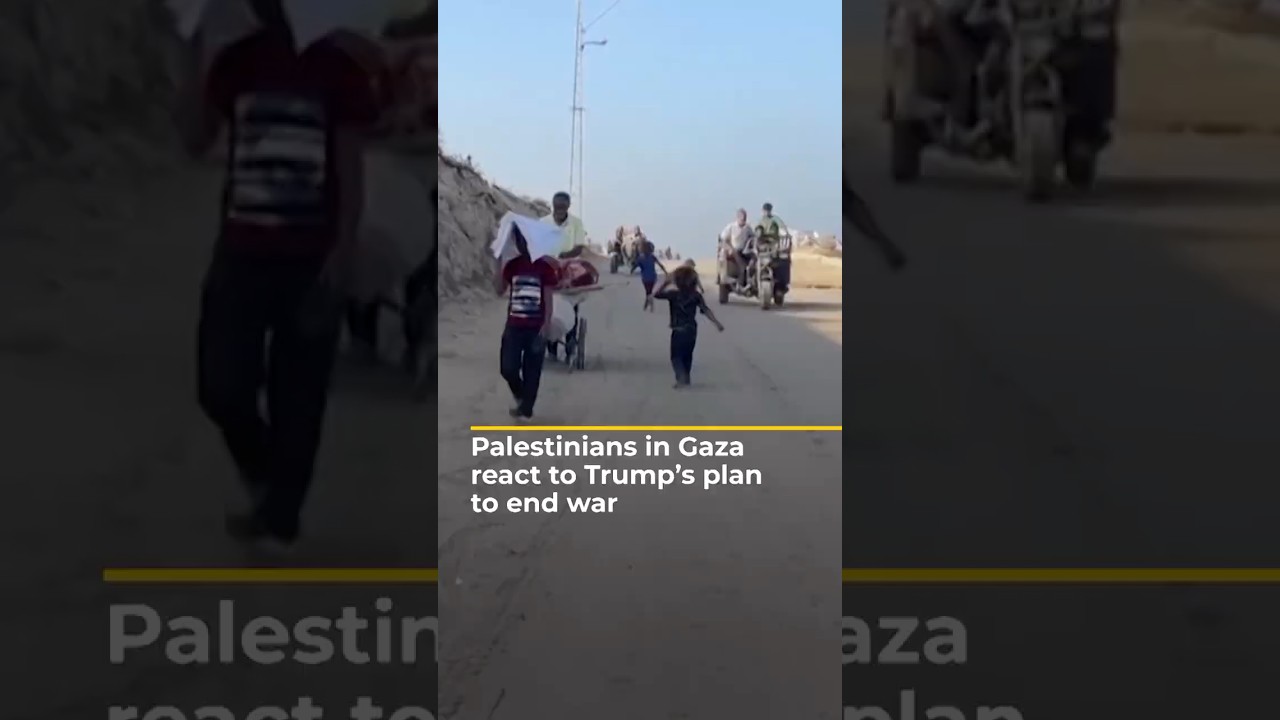 ردود فعل الفلسطينيين في غزة على خطة ترامب لإنهاء الحرب الإسرائيلية | AJ #shorts