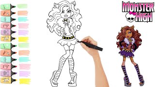 Monster High Clawdeen Wolf Glitter Coloring Page Coloring for kids