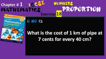Cambridge IGCSE Extended Maths Solutions-Chapter1 Ex18 Q 13- Proportion-IGCSE Mathematics