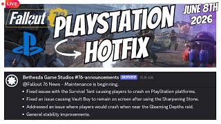 June 8th PATCH, Playstation Hot Fix &amp; Stability Improvements | Fallout 76 LIVE