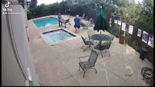 Dad Moving Furniture Falls into Hot Tub || ViralHog