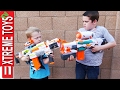 The Nerf Modulus Battle! Ethan Attacks Cole with his Nerf Modulus Tri Strike!