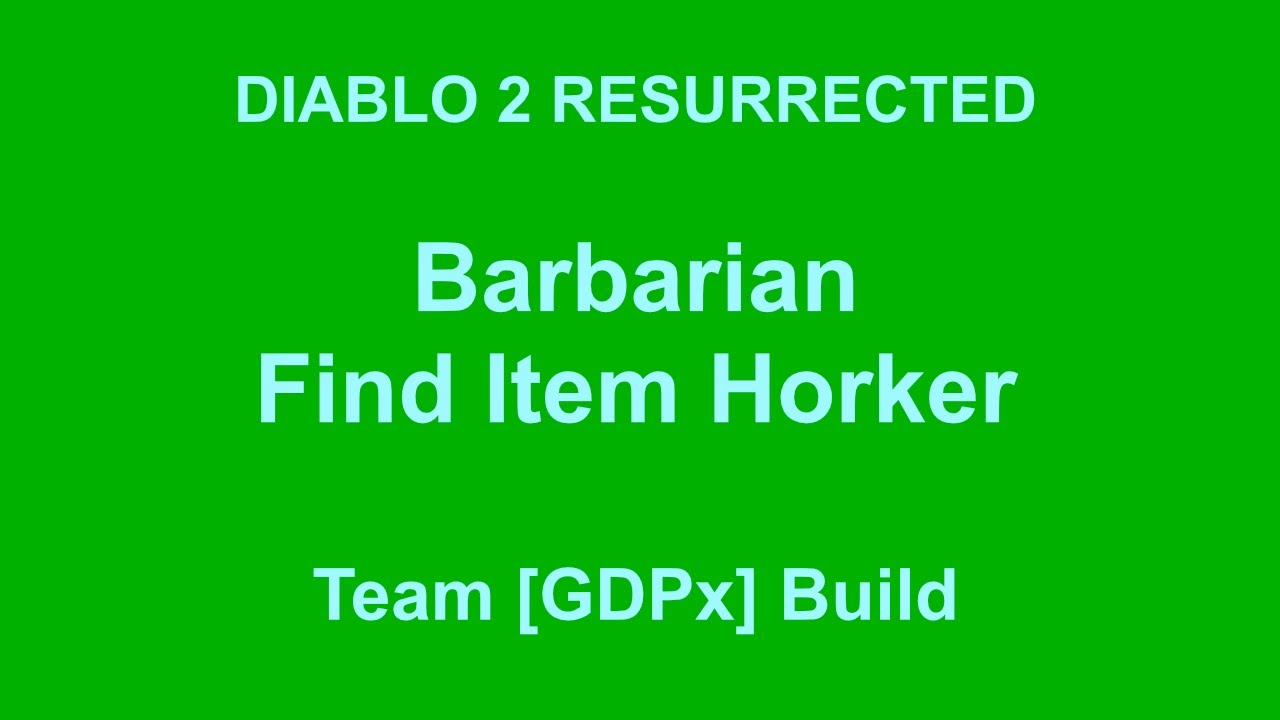 Barbarian Find Item Horker Build [Diablo 2 Resurrected] [Nintendo Switch]