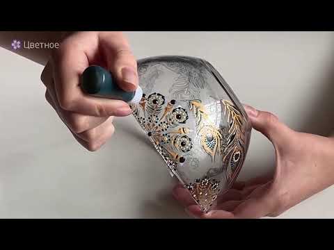 Набор для точечной росписи салатника «Павлин»