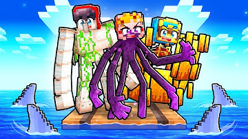 Trapped on a RAFT as MUTANT MOBS in Minecraft!