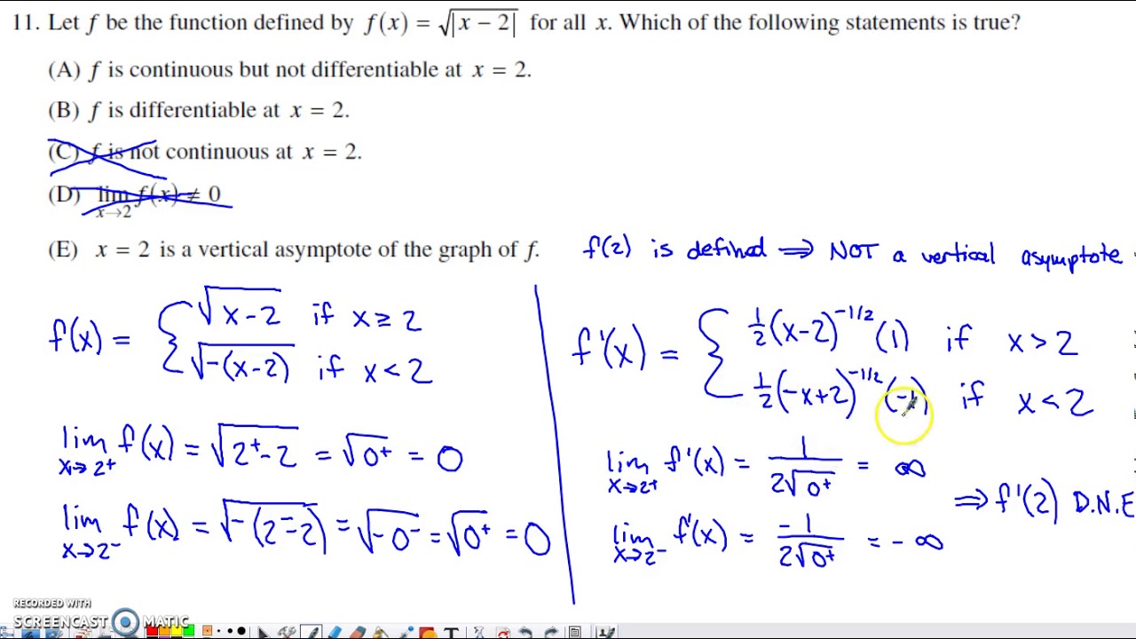 ap calculus ab multiple choice questions about max and min
