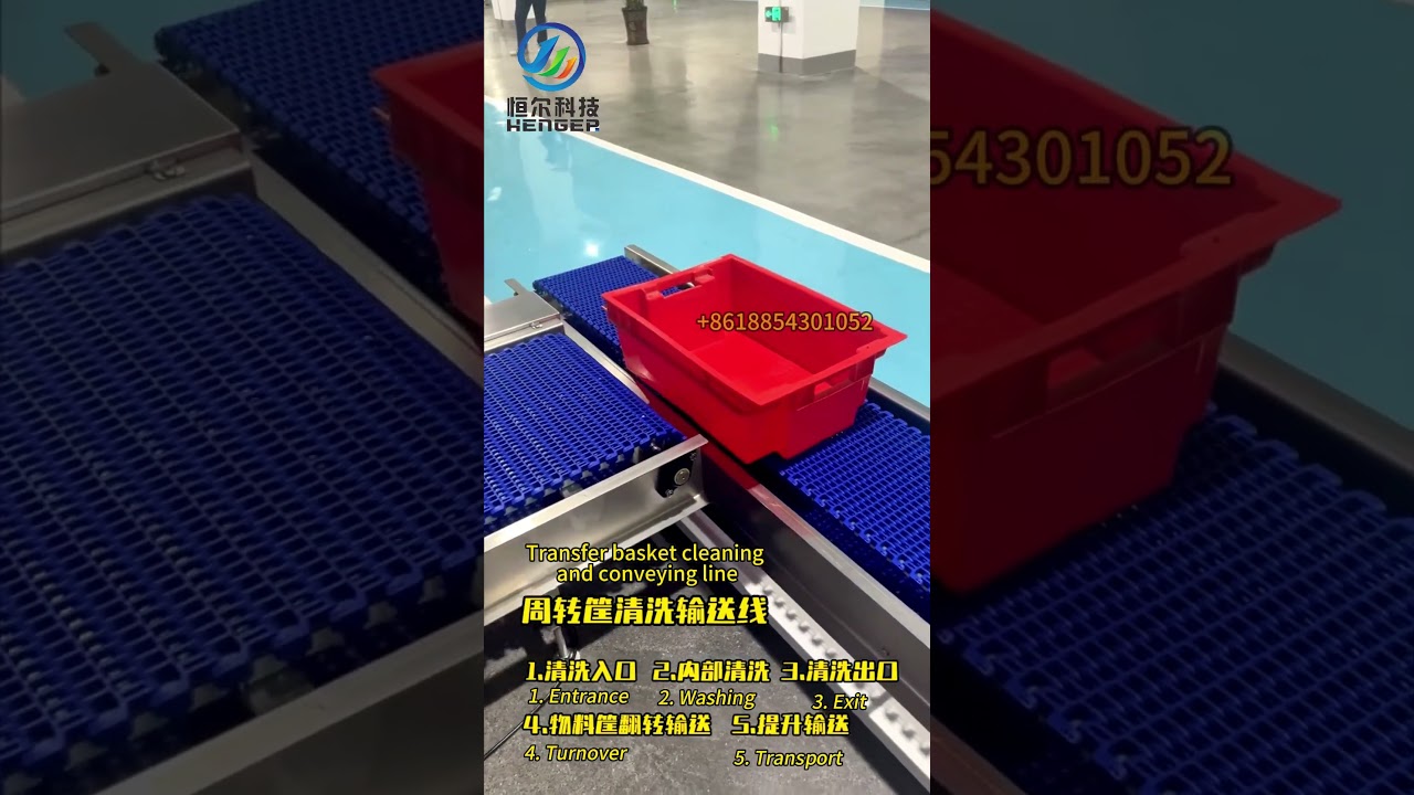 Box washing machine and conveying line 