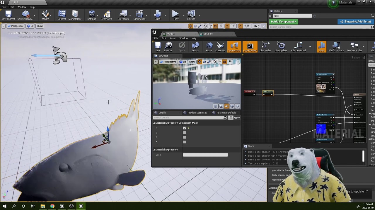 Animated fish in UE 04