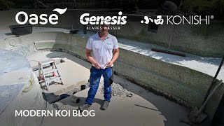 Modern Koi Blog #5319 - Matthias Rupp explains the PE lining on Holger's koi pond