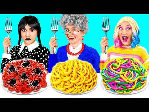 Видео: Кулинарный Челлендж: Уэнсдей Против Бабушки | Лайфхаки для Родителей от TeenTeam Challenge