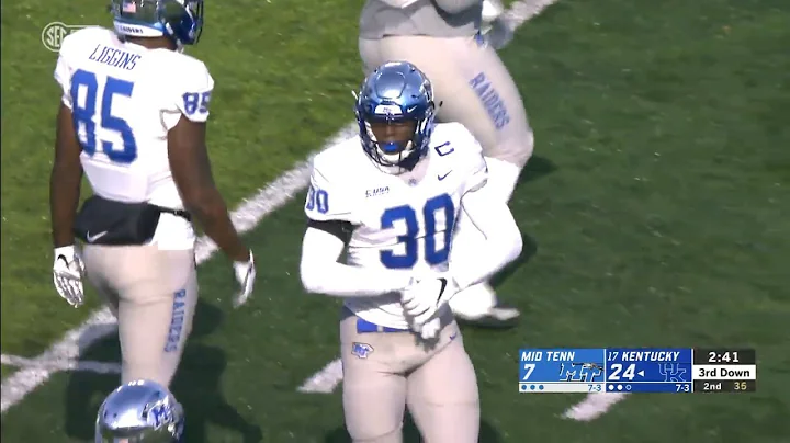 Darius Harris (Middle Tennessee State LB #30) Vs. ...