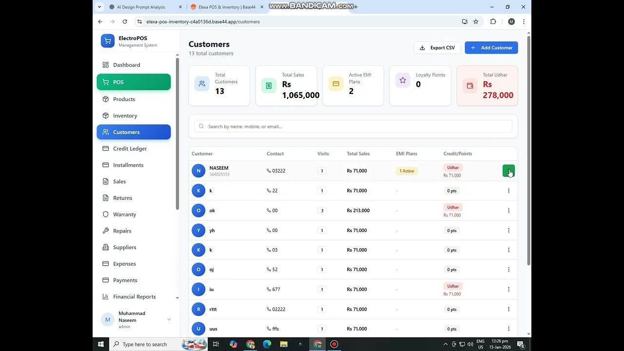 Electronics Pos Software with installment or less