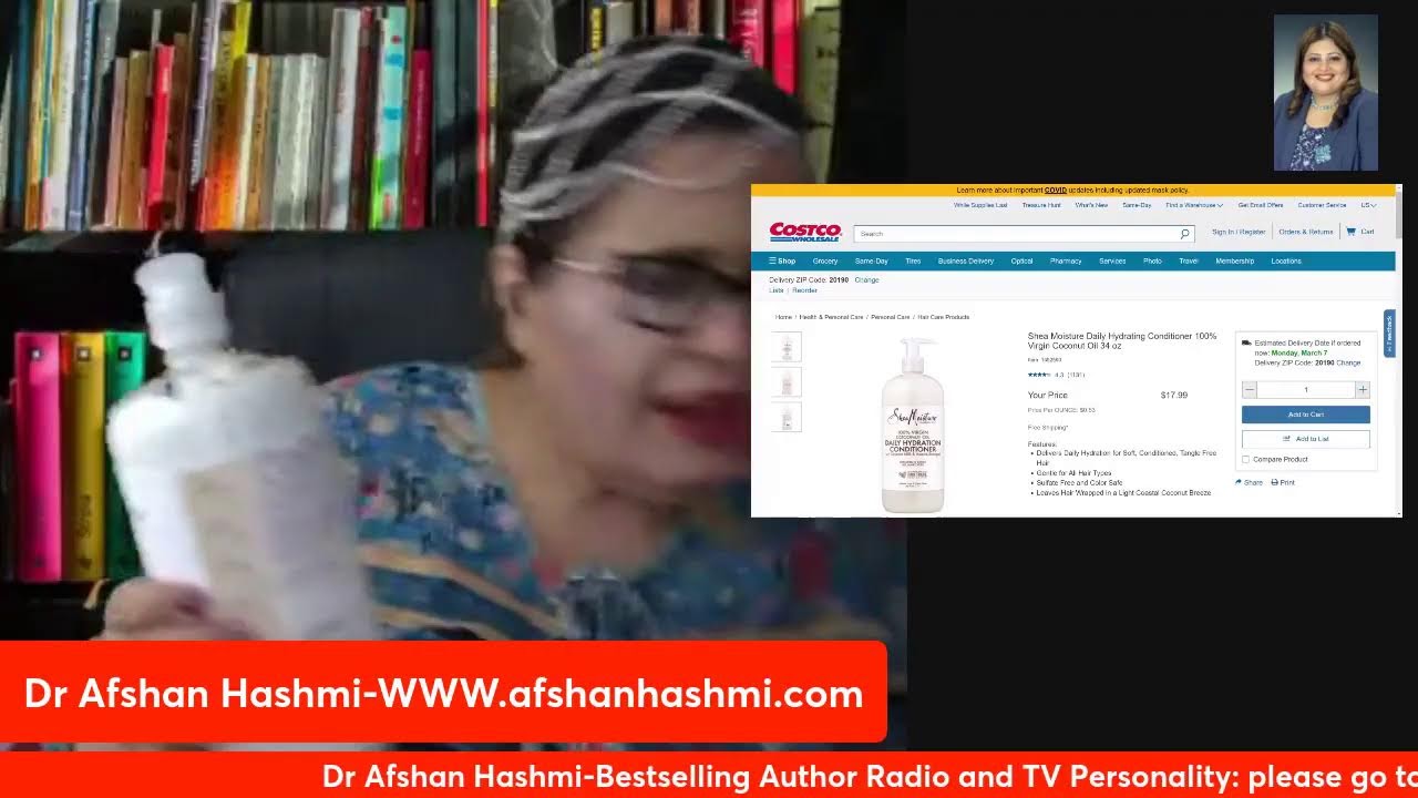 Review of Shea Moisture Shampoo and Conditioner by Dr Afshan Hashmi