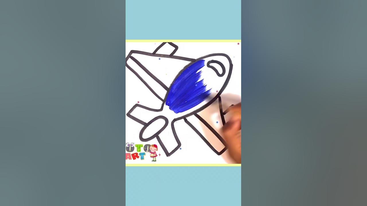 How to draw air plane Colouring for Kids & Toddlers Draw, Paint and