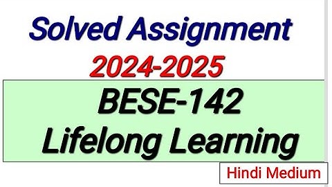 BESE 142 Solved Assignment 2024-25 | BESE 142 Solved Assignment 2025 Hindi | BESE 142 Assignment PDF