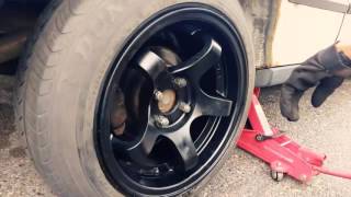 Stanced New wheels!!! Install and walk-around~Acura integra Rotas