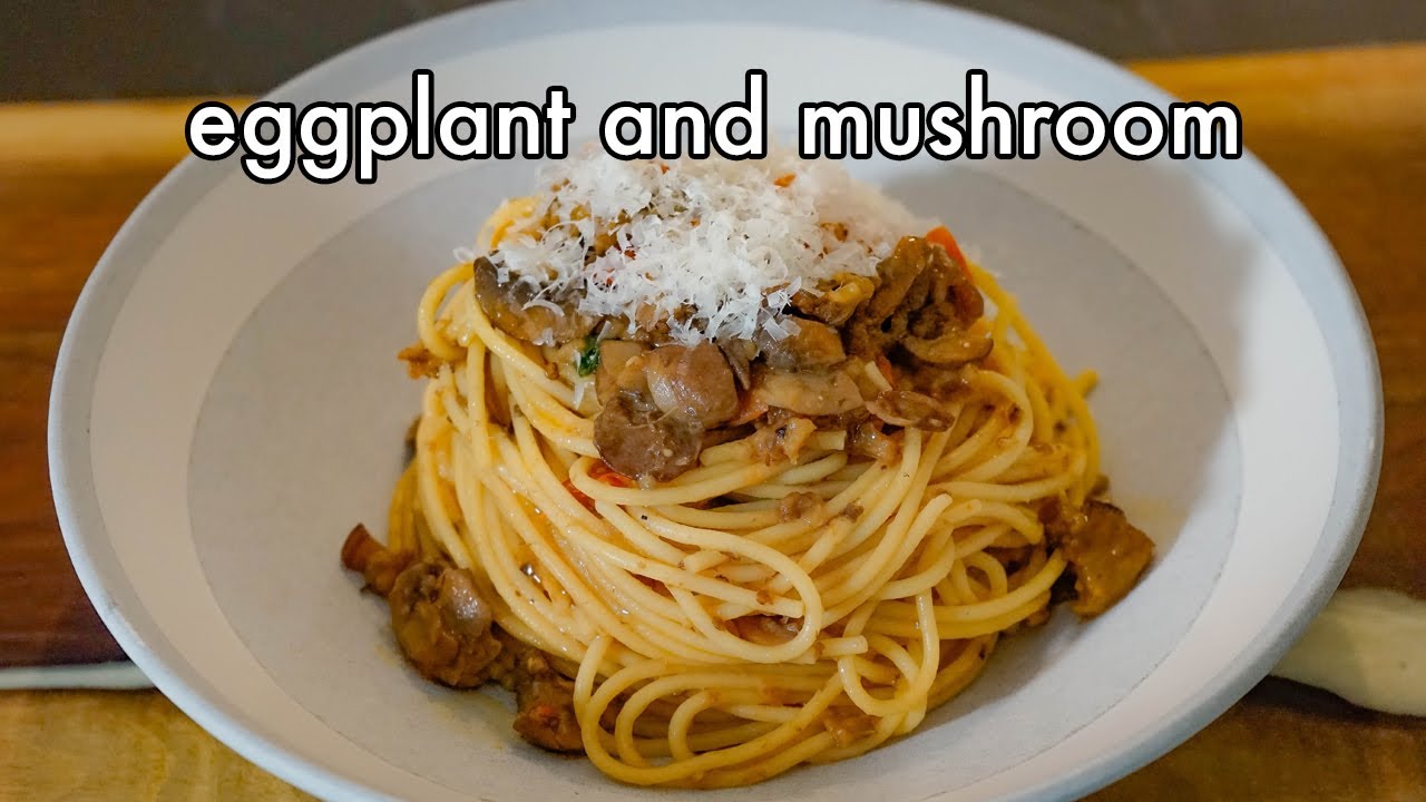 Mushroom and Eggplant Pasta