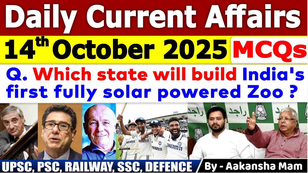 14th October Current Affairs 2025 | Current Affairs Today | Daily ...