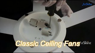 52 White Ceiling Fan With Led Light Pull Chain 1Stshine