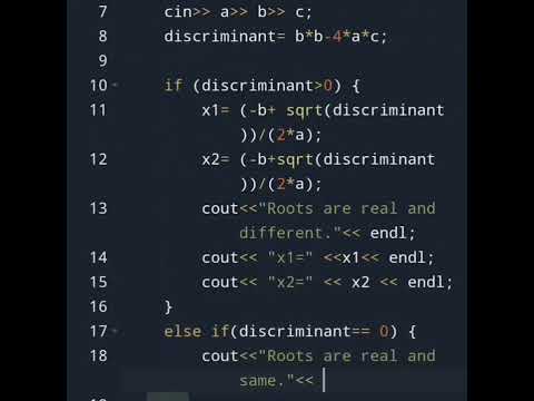 C++ Program to Find All Roots of a Quadratic Equation in 50 X Speed 🥵 #education #fun #shorts