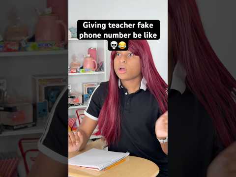 GIVING teacher FAKE PHONE NUMBER be like! 💀😂 #shorts