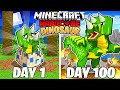 I Survived 100 Days as a DINOSAUR in HARDCORE Minecraft!