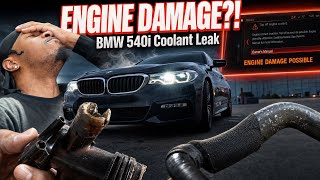 BMW COOLANT FAILURE… ENGINE DAMAGE?! | 2018 BMW 540i Thermostat + Upper Hose Repair