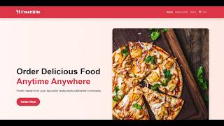 FreshBite | Online Food Ordering Website | HTML CSS JavaScript Bootstrap | Data Systems Internship