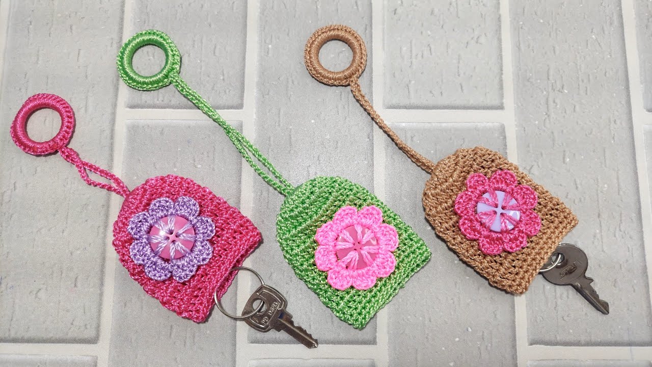 CHAVEIRO ESCONDE CHAVE DE CROCHÊ / OLHA QUE LINDO 😍