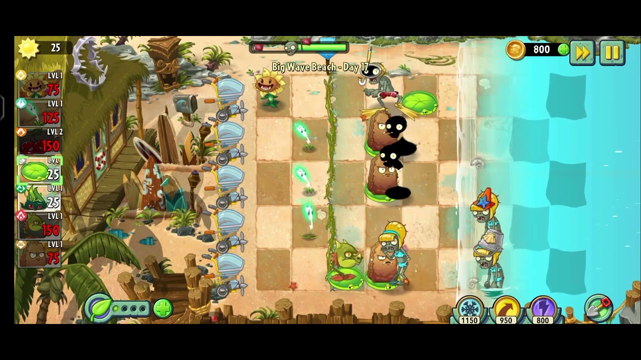 PLANTS VS ZOMBIES 2 BIG WAVE BEACH DAY 17 